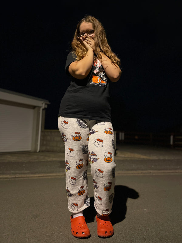 Halloween Spooky White Hello Kitty Pyjama Bottoms