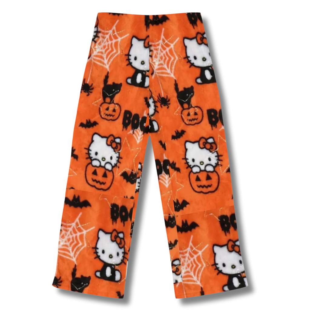 Halloween Spooky Orange Hello Kitty Pyjama Bottoms