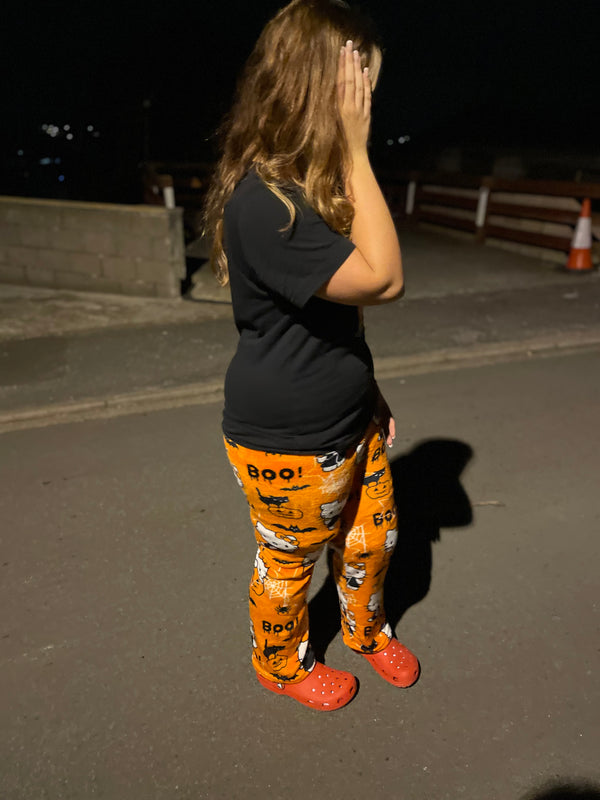 Halloween Spooky Orange Hello Kitty Pyjama Bottoms